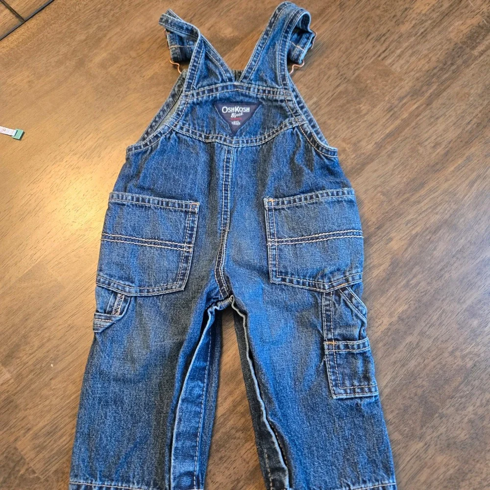 OshKosh‎ Bgosh Kids Blue Denim Carpenter Vintage Overalls 6 Months